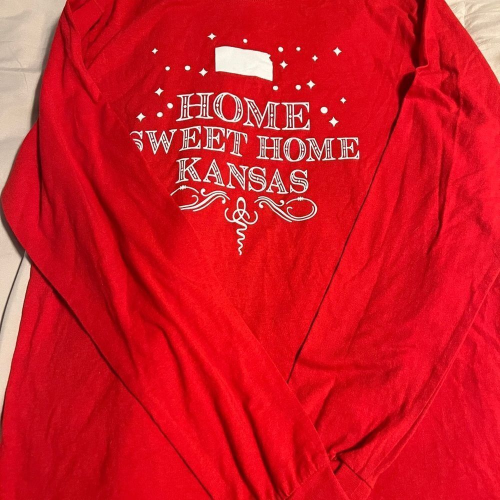 Red Long Sleeve Tee - Home Sweet Home Kansas